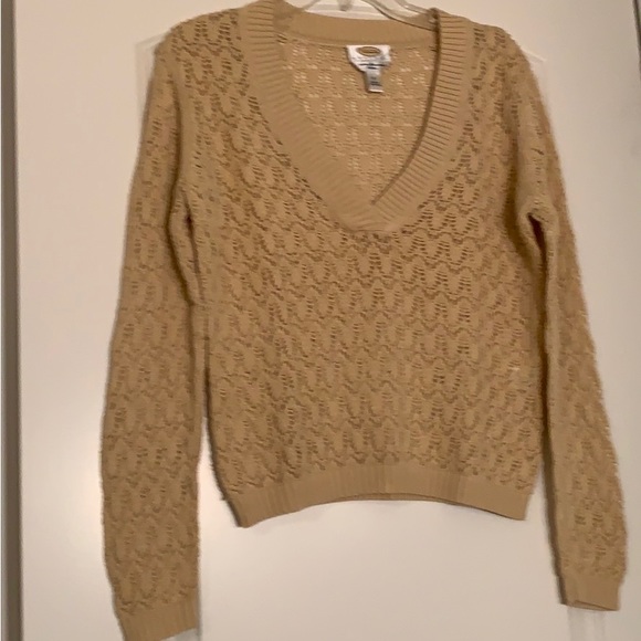 Talbots Open Stitch Beige V-Neck Sweater NWOT - Picture 8 of 10